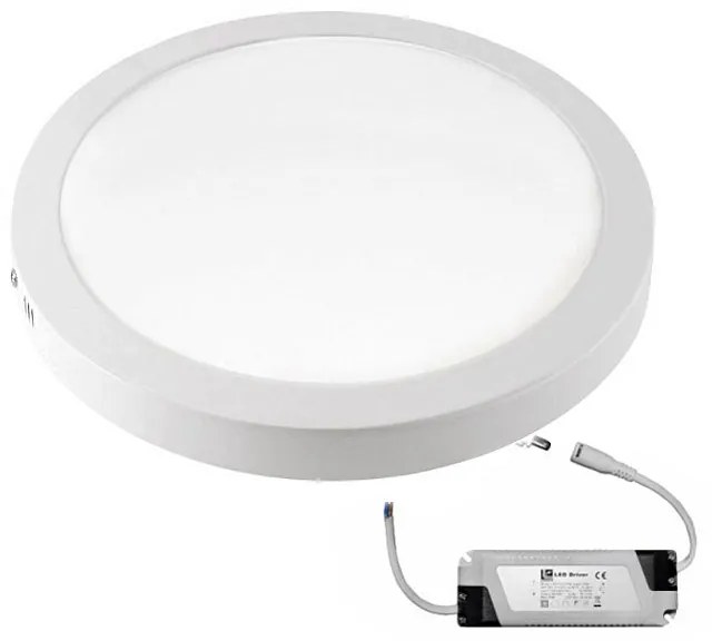 Adeleq Led Φωτιστικό Επίτοιχο Αλουμινίου Στρογγυλό 24W 4000K Λευκό D300 21-0253101