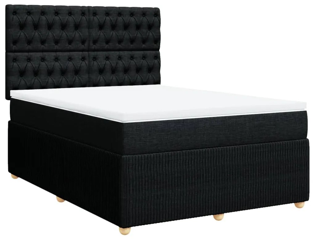 ΚΡΕΒΑΤΙ BOXSPRING ΜΕ ΣΤΡΩΜΑ ΜΑΥΡΟ 160X200 ΕΚ. ΥΦΑΣΜΑΤΙΝΟ 3292116