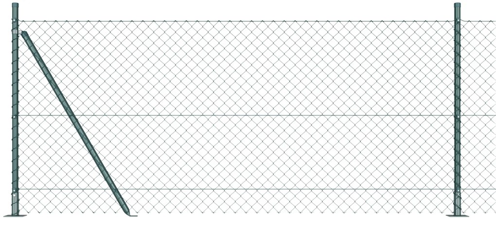 vidaXL Φράχτης Πλέγματος με 13 Θηλιές 0.8x25 μ Γαλβανισμένος Χάλυβας