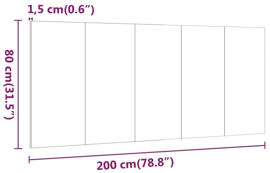 Κεφαλάρι Κρεβατιού Καφέ Δρυς 200x1,5x80 εκ. Επεξεργασμένο Ξύλο - Καφέ