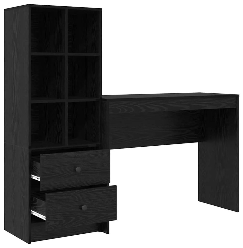 vidaXL Γραφείο με αποθηκευτικό χώρο 2 pcs Μαύρη δρυς 100 x 40 x 76 εκ.