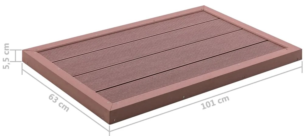 vidaXL Πάτωμα για Ηλιακή Ντουζιέρα Καφέ 101 x 63 x 5,5 εκ. από WPC