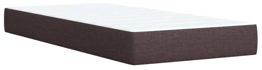 Κρεβάτι Boxspring με Στρώμα Σκούρο Καφέ 90x200 εκ. Υφασμάτινο - Καφέ