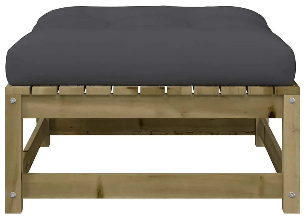 vidaXL Υποπόδια Κήπου με Μαξιλάρια 2 τεμ. από Εμποτισμένο Ξύλο Πεύκου