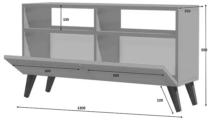 Έπιπλο τηλεόρασης Inci Megapap χρώμα λευκό 120x35x50εκ.