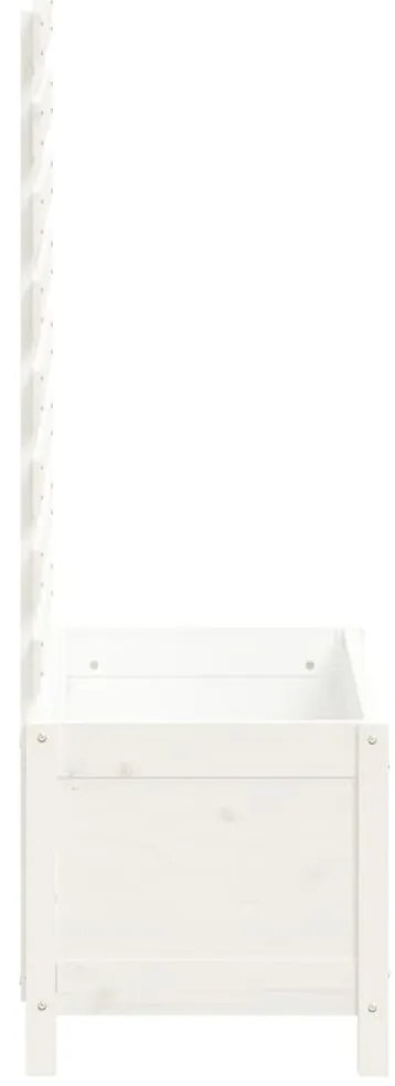 vidaXL Ζαρντινιέρα με Ράφι Λευκή 79 x 39,5 x 114 εκ. Μασίφ Ξύλο Πεύκου