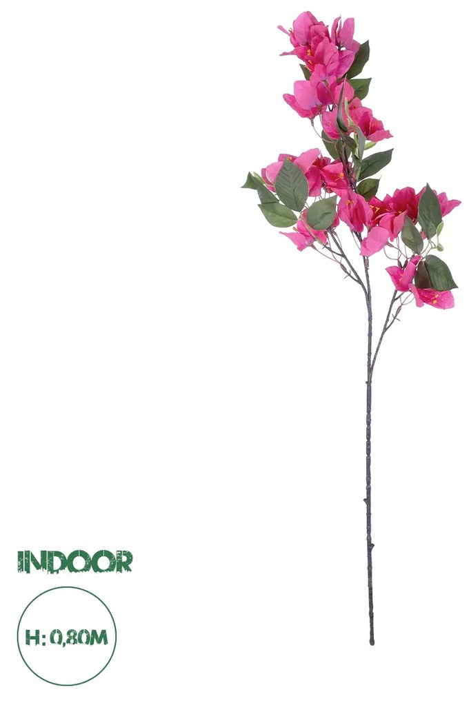 GloboStar® Artificial Garden BOUGAUVILLEA BRANCH 20643 Τεχνητό Διακοσμητικό Κλαδί Μπουκανβίλιας Φουξ Y80cm