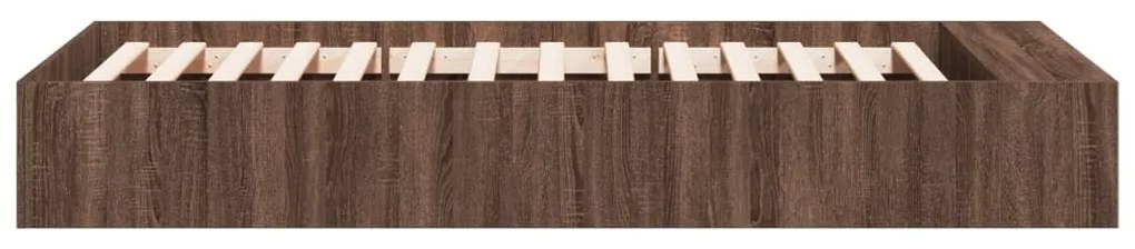 vidaXL Πλαίσιο Κρεβατιού Καφέ Δρυς 75x190 εκ. Επεξεργασμένο Ξύλο