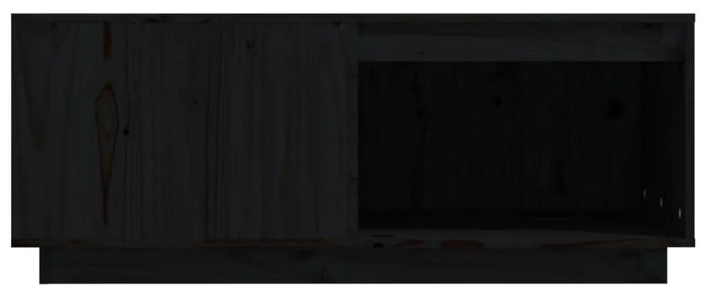 Τραπεζάκι Σαλονιού Μαύρο 100x101x40,5 εκ. από Μασίφ Ξύλο Πεύκου - Μαύρο
