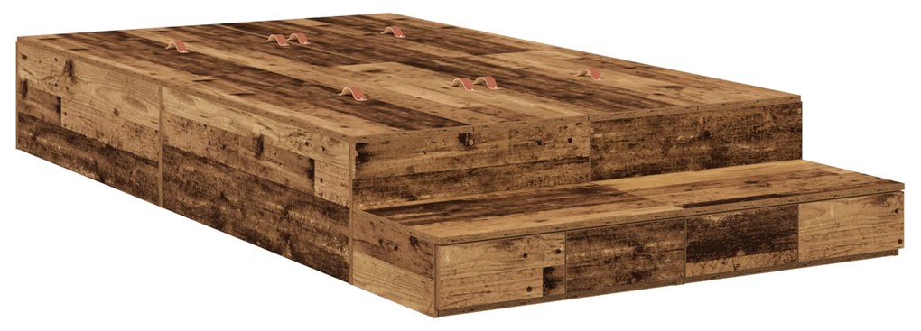 vidaXL Κρεβάτι Αποθήκης Παλιού Ξύλου 120x200 εκ.