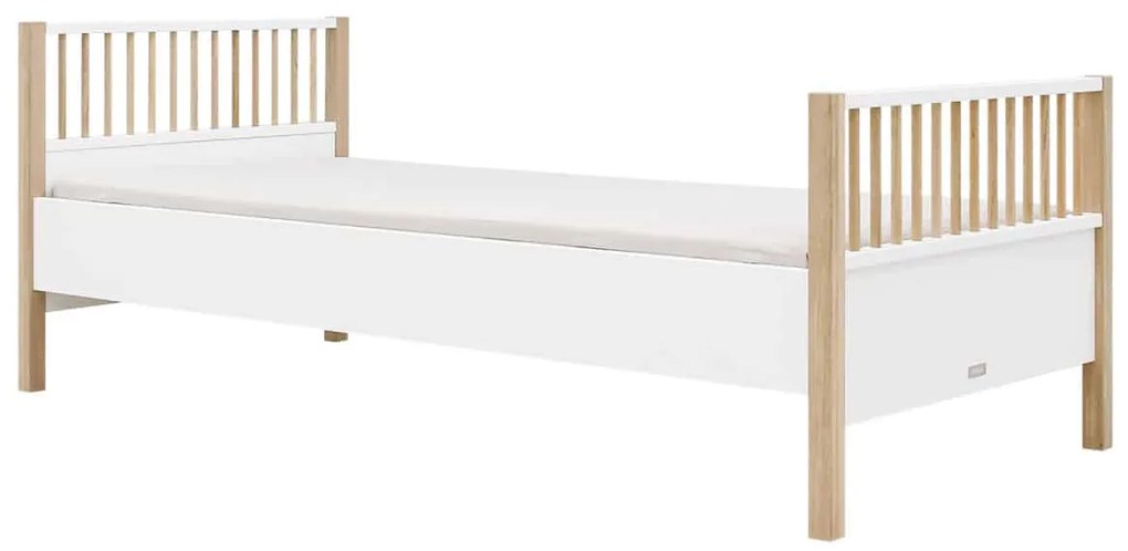 Κρεβάτι Μονό Mika  90x200cm  White + Oak Bopita