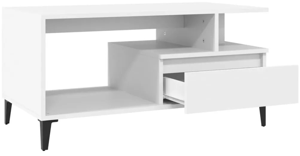 vidaXL Τραπεζάκι Σαλονιού Λευκό 90 x 49 x45 εκ. από Επεξεργασμένο Ξύλο