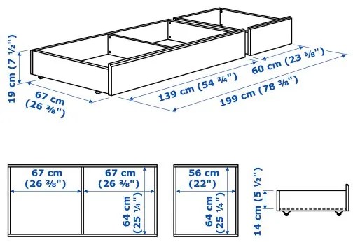 SONGESAND κουτί αποθήκευσης κρεβατιού, 2 τεμ. 803.725.34