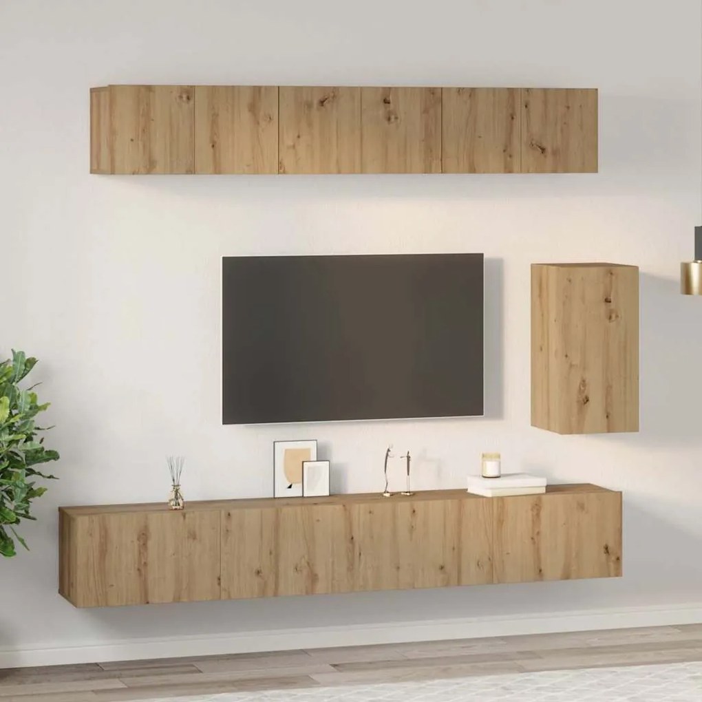 vidaXL Σετ επίπλου τηλεόρασης 6 pcs artisan δρυς Μέγεθος: Μεσαίο