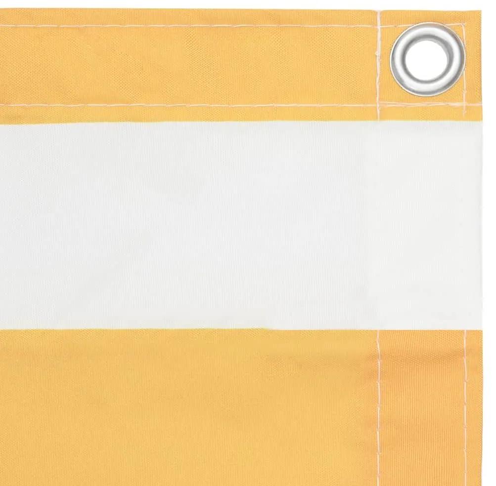 Διαχωριστικό Βεράντας Λευκό/Κίτρινο 75 x 600 εκ. Ύφασμα Oxford - Πολύχρωμο