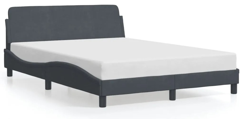 vidaXL Σκελετός Κρεβατιού Dover Σκ. Γκρι 120x200 εκ. Βελούδινο