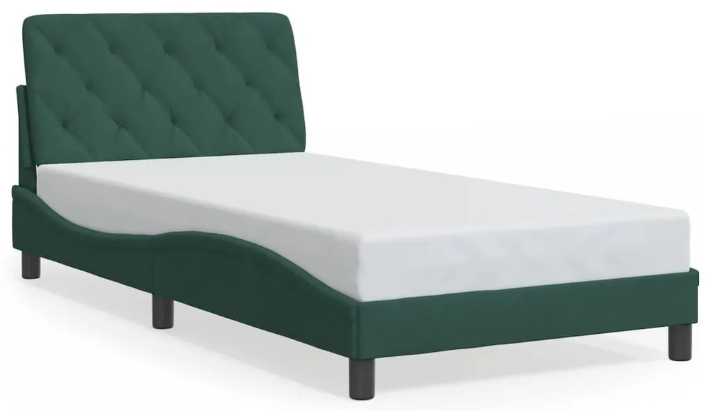 vidaXL Σκελετός Κρεβατιού Χωρίς Στρώμα Πράσινο 100x200εκ. Βελούδινο