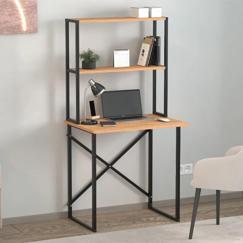 Megapap Γραφείο Εργασίας Pope Pine Oak 73x52x146εκ.
