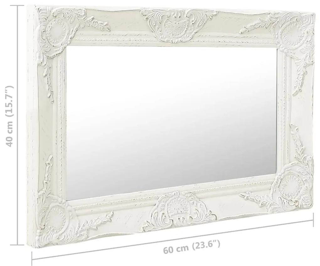 Καθρέφτης Τοίχου με Μπαρόκ Στιλ Λευκός 60 x 40 εκ. - Λευκό