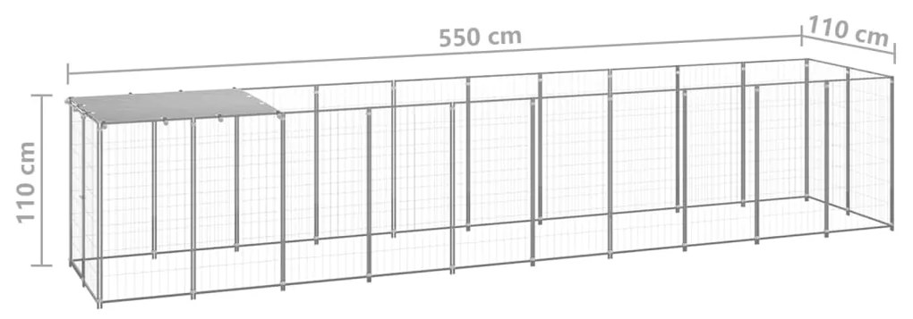 Σπιτάκι Σκύλου Ασημί 6,05 m² Ατσάλινο   - Ασήμι