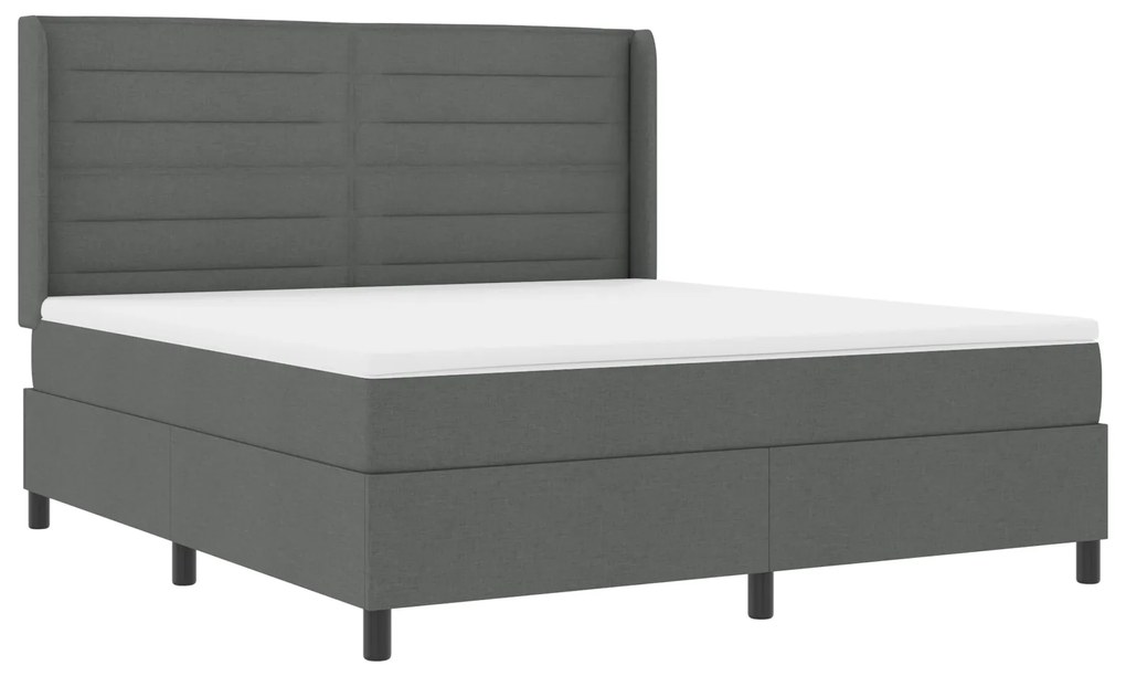 vidaXL Κρεβάτι με Στρώμα Σκελετού Γκρι 180x200 εκ. Ύφασμα