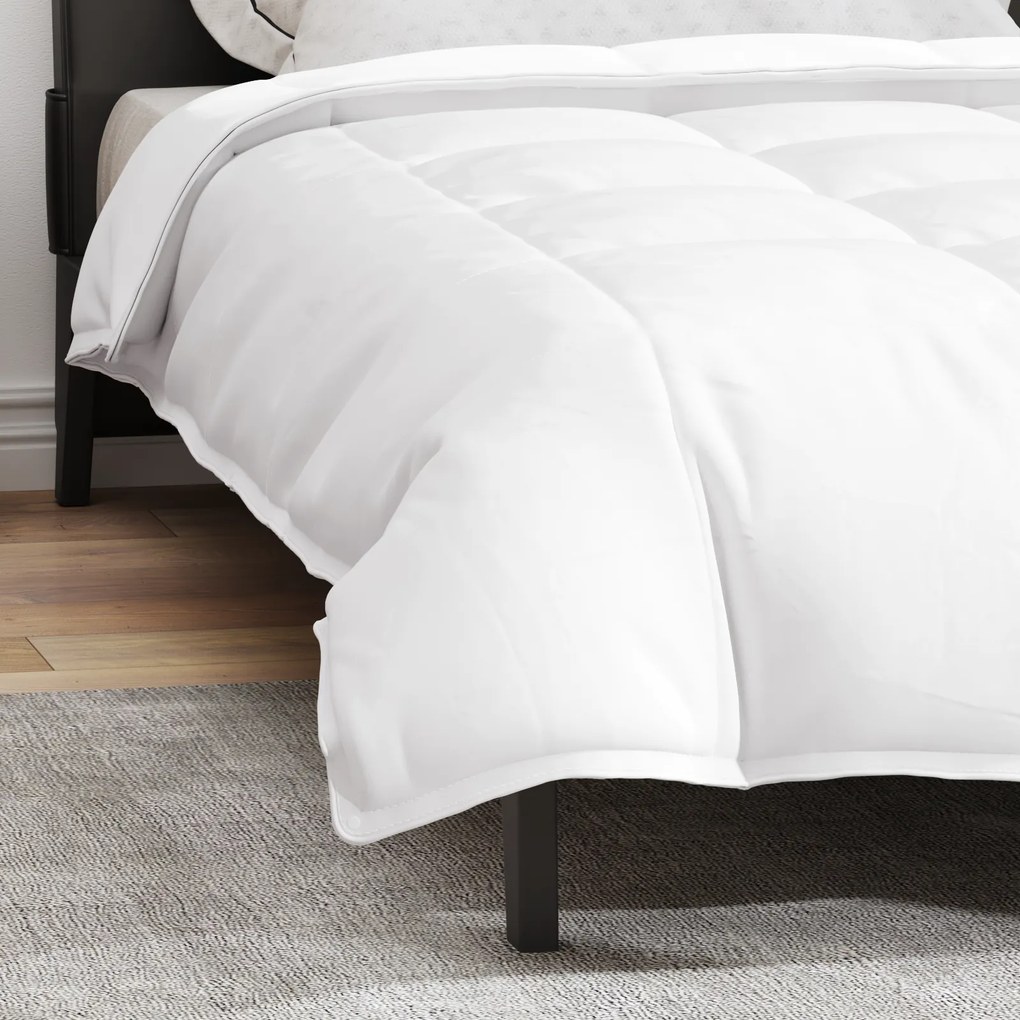 vidaXL Κουβέρτες & Πάπλωμα Λευκό 135 x 200 εκ. Πούπουλο