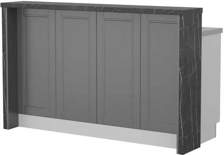 Πάγκος νησίδας Tahoma-Μήκος: 160 εκ.-Γραφίτης-Black Stone
