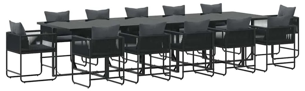 vidaXL Σέτ φαγητού για κήπο 13 pcs Μαύρο Ατσάλι