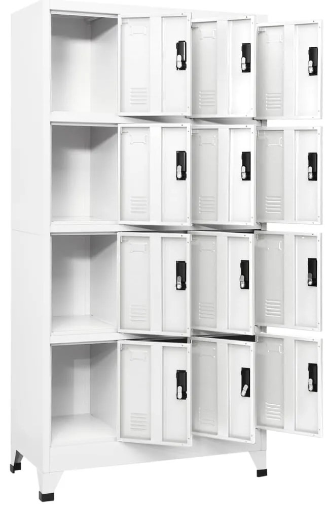 vidaXL Φοριαμός Λευκός 90 x 45 x 180 εκ. Ατσάλινος