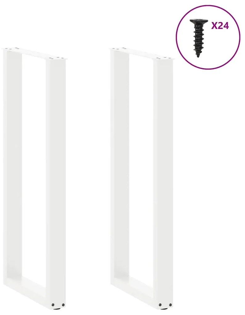 vidaXL Πόδια Τραπεζιού Μπαρ σε Σχήμα U 2 τεμ. Λευκά 50x (110-111) εκ. Ατσάλι