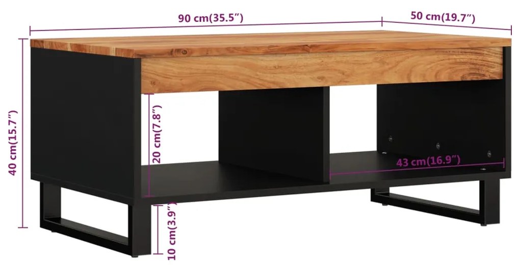 ΤΡΑΠΕΖΑΚΙ ΣΑΛΟΝΙΟΥ 90 X 50 X 40 ΕΚ. ΑΠΟ ΜΑΣΙΦ ΞΥΛΟ ΑΚΑΚΙΑΣ 352870