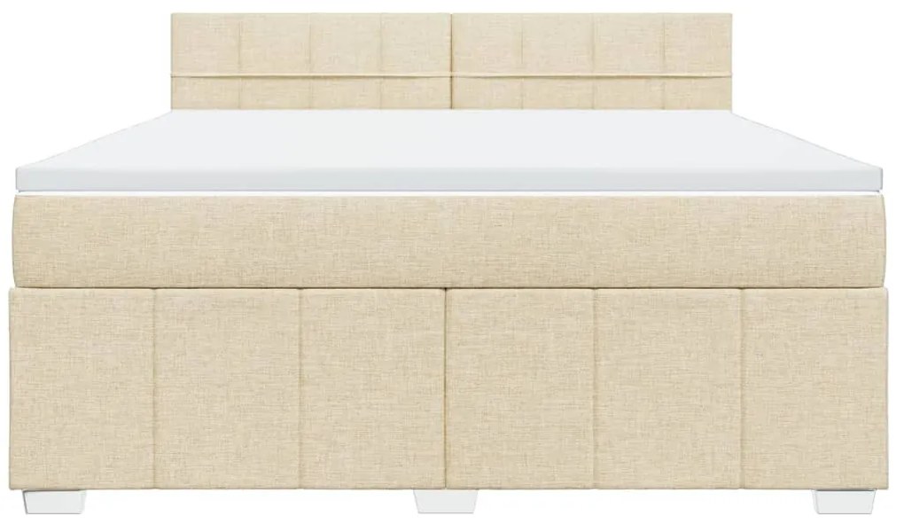 ΚΡΕΒΑΤΙ BOXSPRING ΜΕ ΣΤΡΩΜΑ ΚΡΕΜ 180X200 ΕΚ. ΥΦΑΣΜΑΤΙΝΟ 3289452