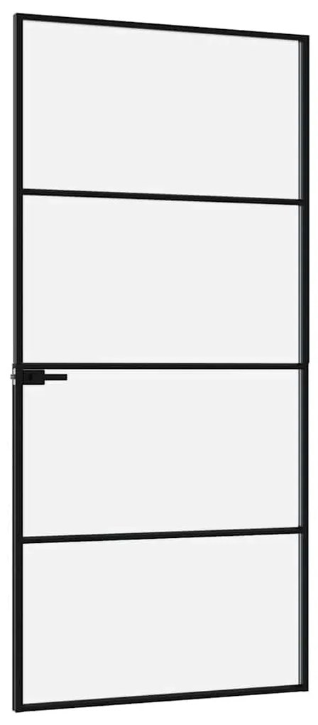 vidaXL Εσωτερική Πόρτα 93x201,5 εκ. Ψημένο Γυαλί και Λεπτό Αλουμίνιο