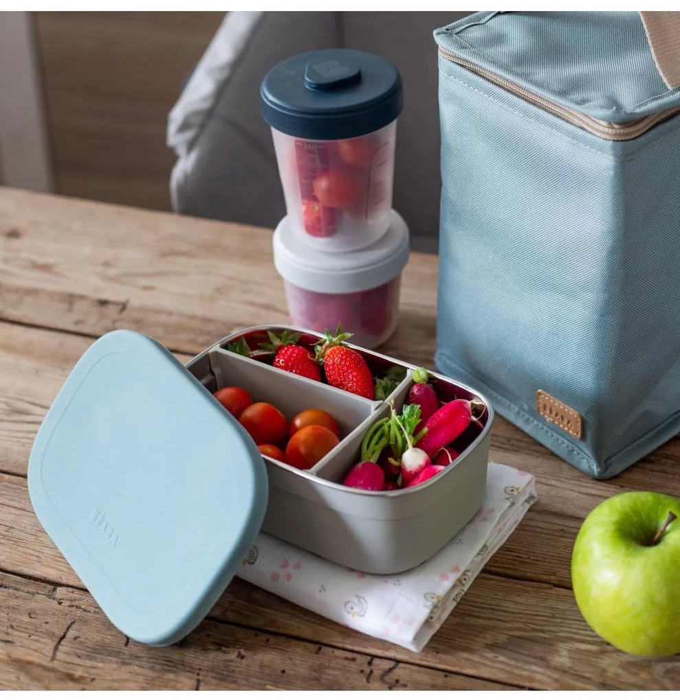 Béaba Δοχείο Φαγητού Ανοξείδωτο Velvet grey/Baltic blue