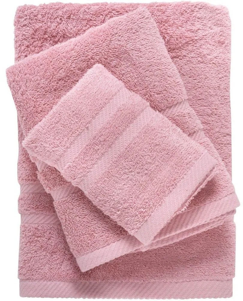 Πετσέτες Best 0714 (Σετ 3τμχ) Pink Das Home Σετ Πετσέτες 70x140cm 100% Βαμβάκι