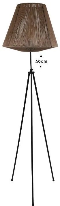 Φωτιστικό Δαπέδου Cord Fylliana Μαύρο - Καφέ 42x140 εκ. 42x42x140 εκ.