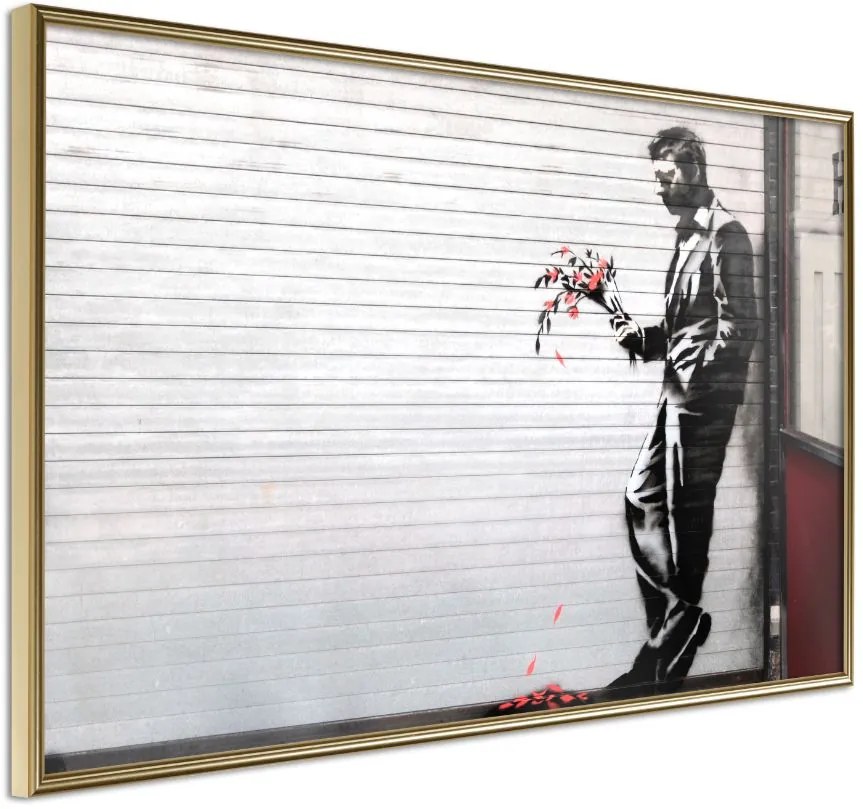 Αφίσα - Banksy: Waiting in Vain - 45x30 - Χρυσό - Χωρίς πασπαρτού