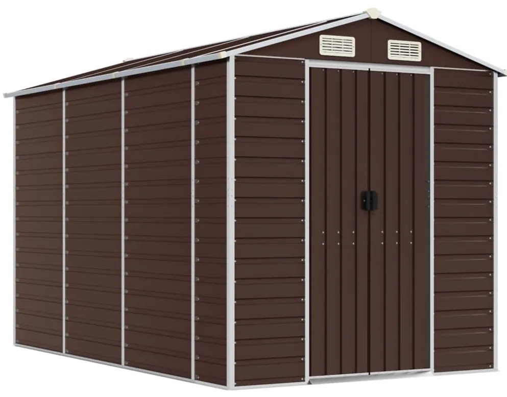 vidaXL Αποθήκη Κήπου Καφέ 191 x 300 x 198 εκ. από Γαλβανισμένο Ατσάλι