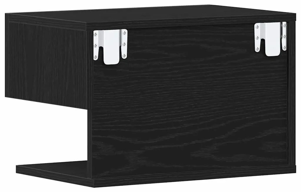 vidaXL Κομοδίνο Μαύρη δρυς 46 x 29.5 x 30 εκ. Επεξεργασμένο ξύλο