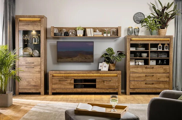Βιβλιοθήκη Boston CT107, Με συρτάρια, Πλαστικοποιημένη μοριοσανίδα, 150x114x45cm, Reveal δρυς