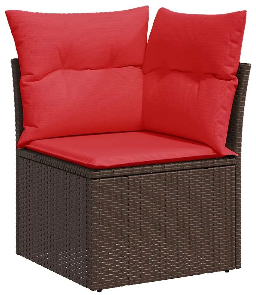 vidaXL Σαλόνι Κήπου Σετ 5 Τεμαχίων Καφέ Συνθετικό Ρατάν με Μαξιλάρια