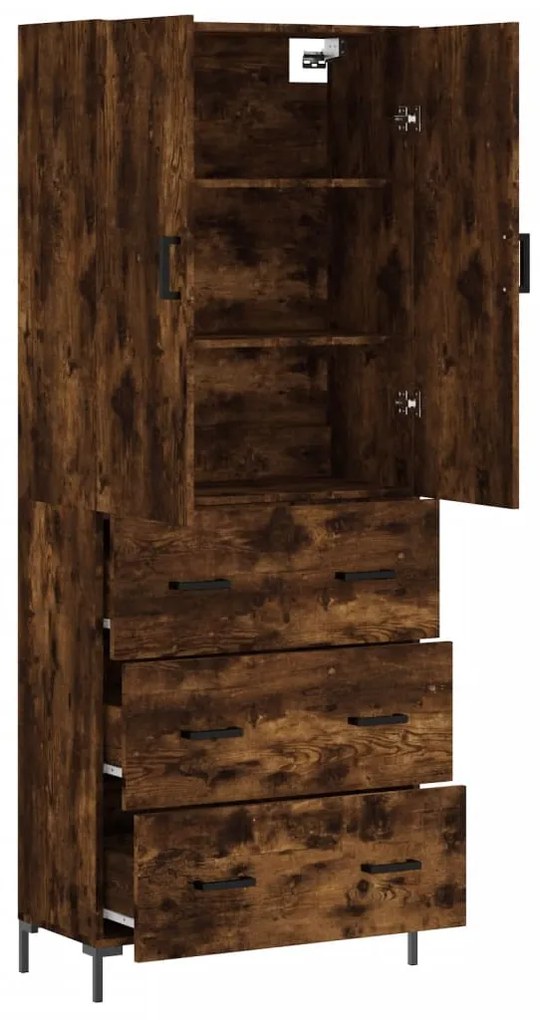 vidaXL Ντουλάπι Καπνιστή Δρυς 69,5x34x180 εκ. από Επεξεργασμένο Ξύλο