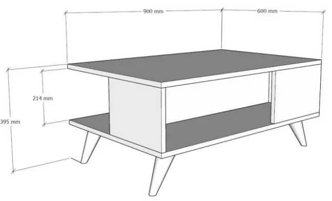 Τραπεζάκι σαλονιού Yuka Megapap χρώμα travertine 90x60x39,5εκ.