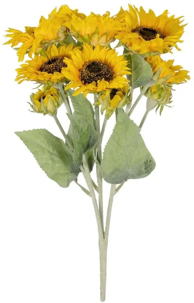 Τεχνητό Μπουκέτο Sunflower 21382 55cm Yellow-Green GloboStar Πολυαιθυλένιο