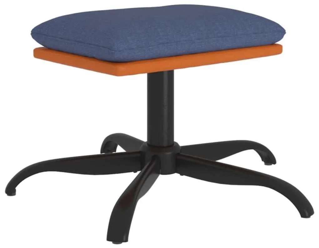 vidaXL Υποπόδιο Μπλε 60x60x36 εκ. Ύφασμα &amp; Συνθετικό Δέρμα