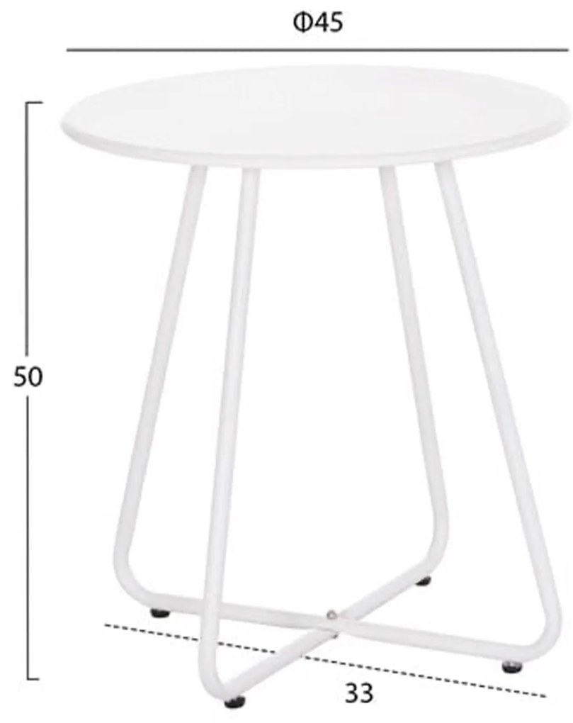 Σετ κήπου Lounge PONY 3 τμχ C21193.02 Μέταλλο &amp; Συνθ. Rattan σε Λευκό - Μαύρο 66x68x75 εκ.