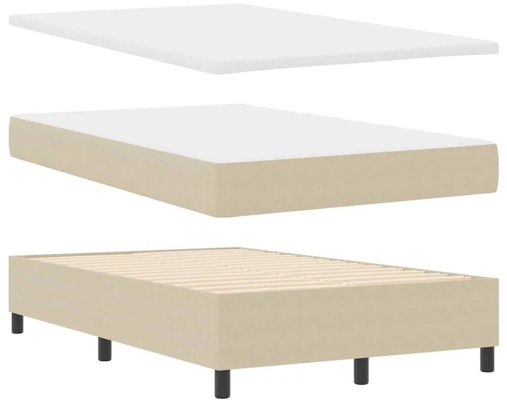 vidaXL Κρεβάτι με ελατήρια Ανοιχτό Γκρι και Λευκό 120 x 200 cm