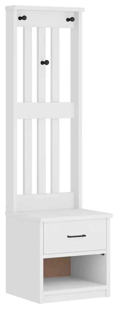 vidaXL Δέντρο χωλ SANDNES Λευκό 45x40x159,5 εκ. Πεύκο μασίφ ξύλο