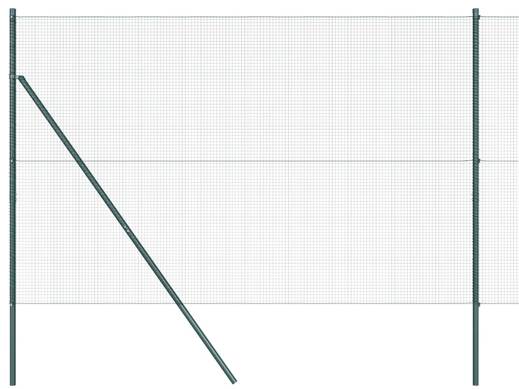 vidaXL Welded Wire Fence με 7 Πάσσαλους Πράσινο 1.5x10 μ Χάλυβα