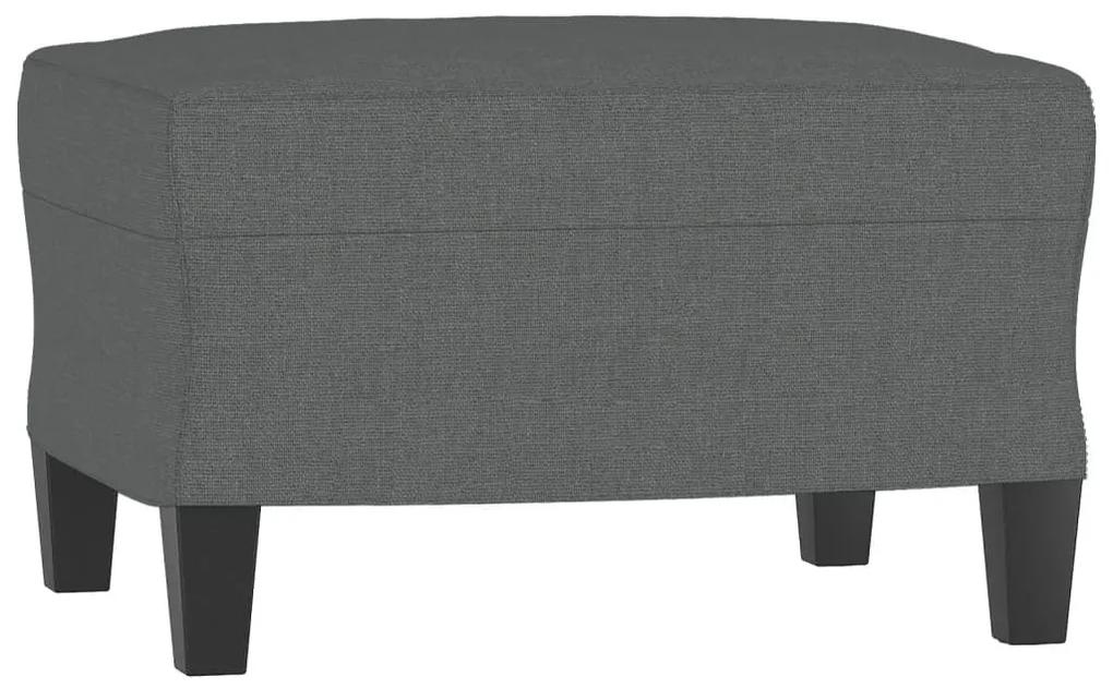 Καναπές Τριθέσιος Σκούρο Γκρι 180 εκ. Υφασμάτινος με Υποπόδιο - Γκρι